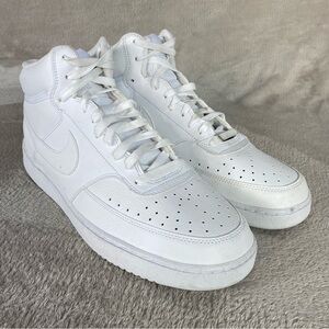 Nike Court Vision Mid Next Nature Mens Sneakers Shoes 13 White Leather NEW